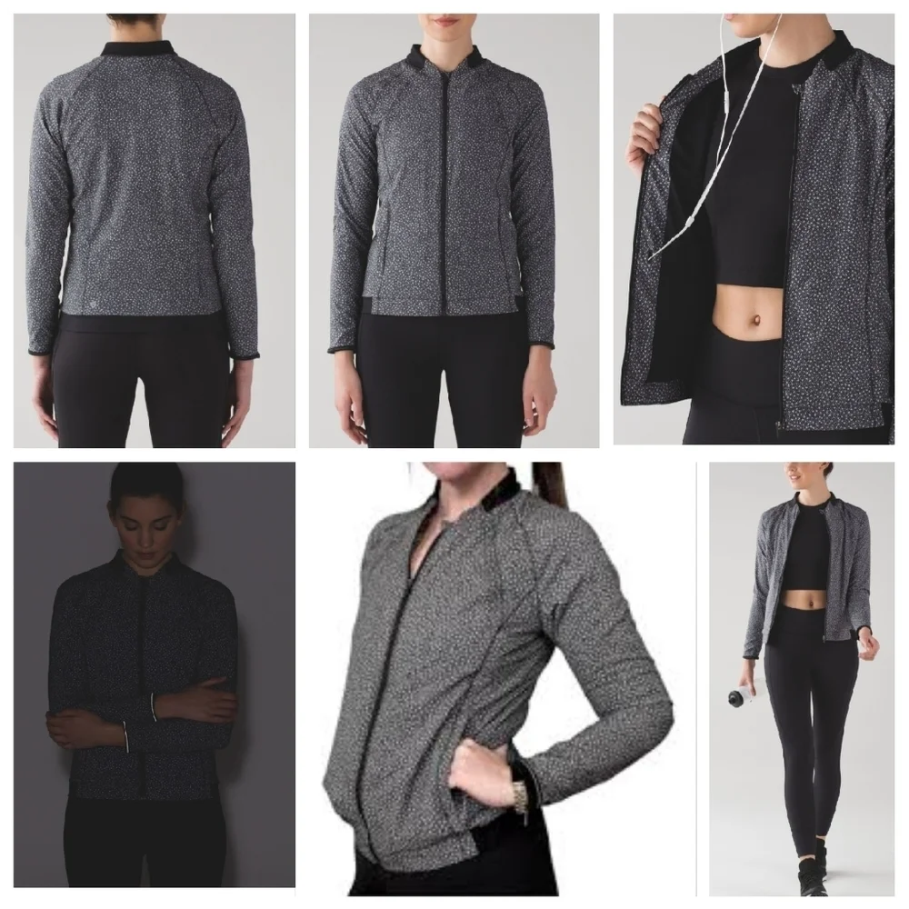 Lululemon Hit It Jacket In Frozen Fizz White Black / Black‎ Size 6 Like New
